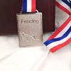 Customized Square Fencing School Sports Metal Medal Gold Silver Bronze Motion Medal