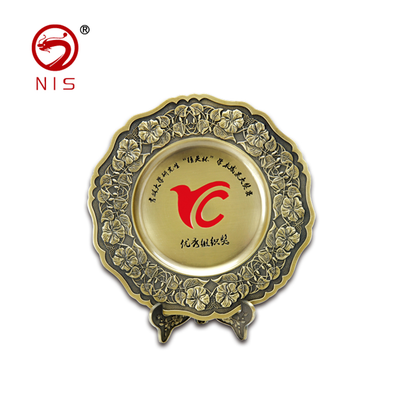 Customized High quality blank design stock mould zinc alloy souvenir plates