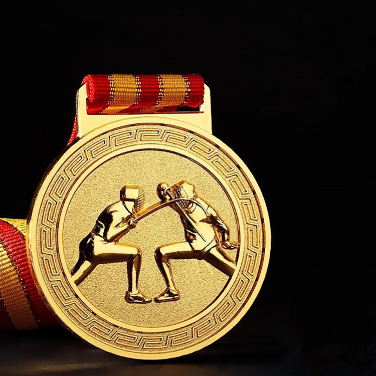 Customized Fencing Match Sports Winner Holder Award Competitions Souvenir Medal