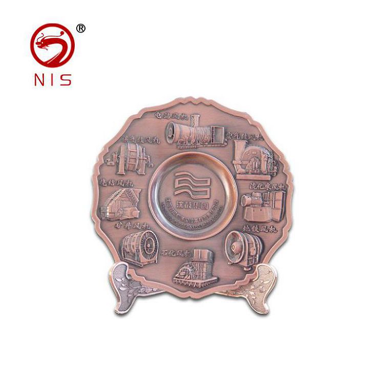 Customized High quality blank design stock mould zinc alloy souvenir plates