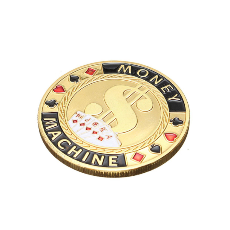 Wholesale promotional 3D poker coin metal round plated challenge game token coin